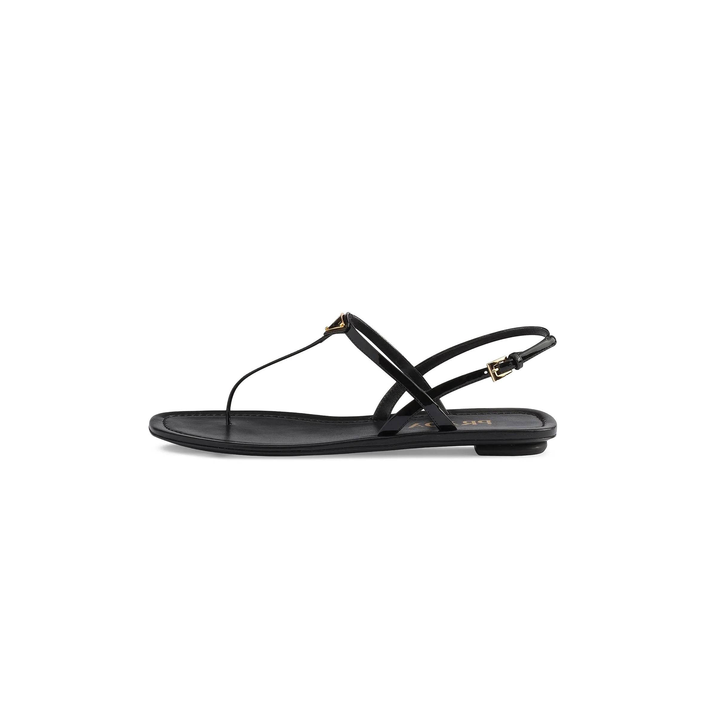 Pra*a patent leather thong sandals